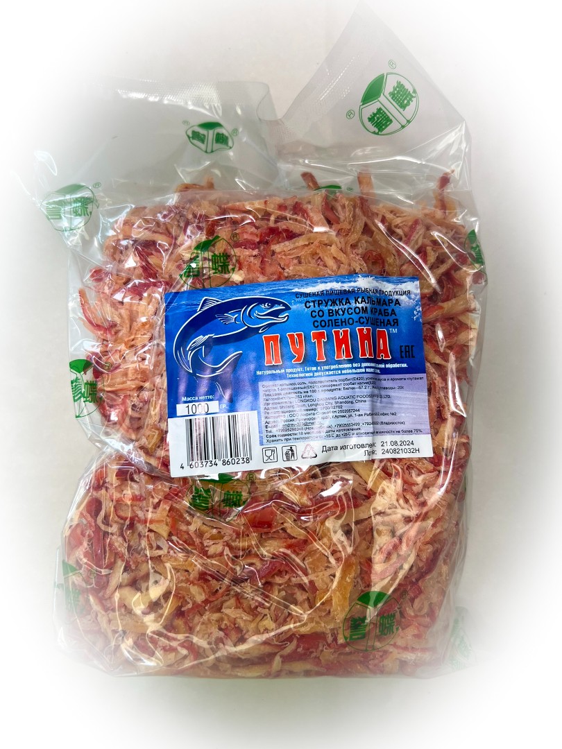 Кальмар стружка со вкусом краба "Розовая" (ПУТИНА) в Дедовске